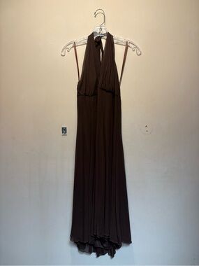 Rubber Ducky Productions, Inc. Brown Halter Maxi Dress